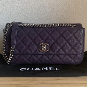 CHANEL small Purple Easy Single Flap